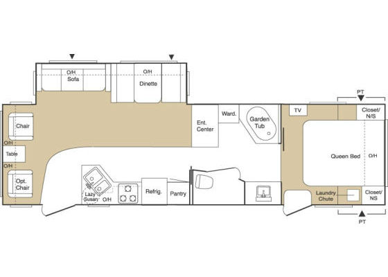 Keystone Sprinter Couch/Pullout Double Bed